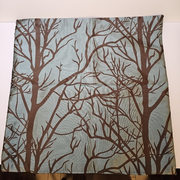 Two euro sham teal brown tafetta decorative pillow zipper covers square 21x21" - Picture 2 of 6